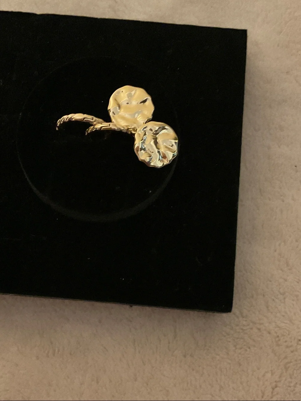 Hammered Gold Disc Drop Earrings - Women Jewelry